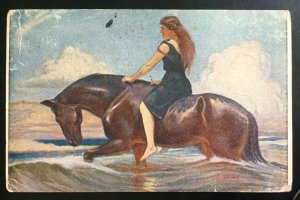 vintage_postcard_1909___woman_riding_horse_by_karredroses-d9w6klv